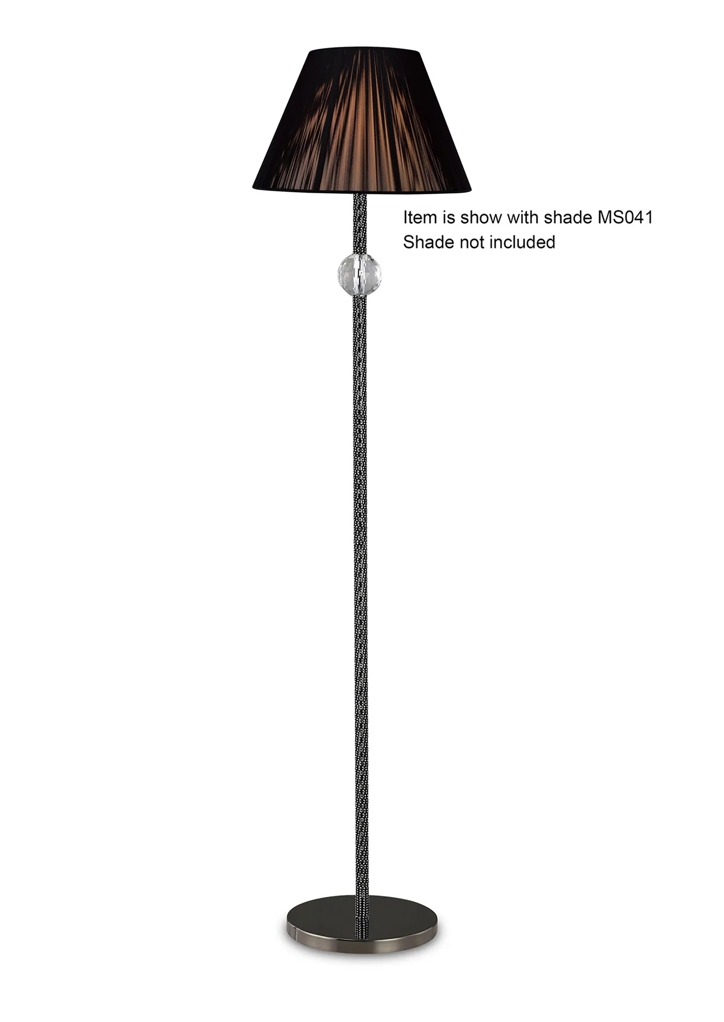 Elena Black Chrome Crystal Floor Lamps Diyas Base Only Floor Lamps